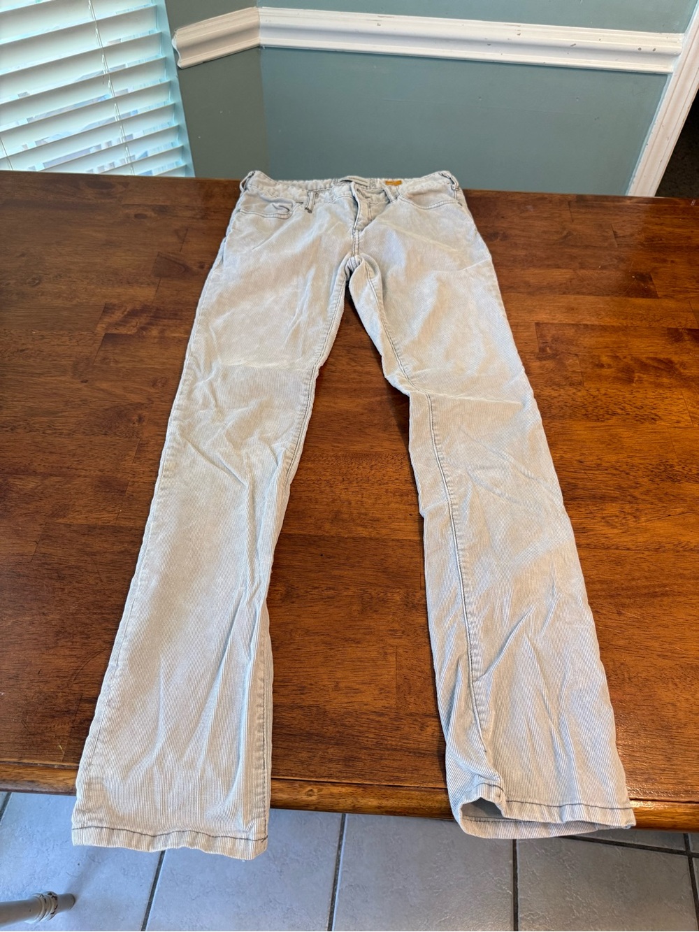 Pilcro & the Letterpress Anthropologie Women’s Vintage Slim Corduroy Pants Grey